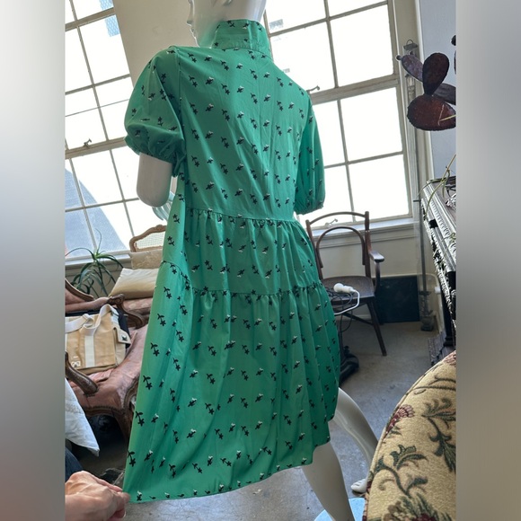 Relax fit dress Can suit maternity also Green Bright Short Sleeve Floral print - Picture 7 of 8